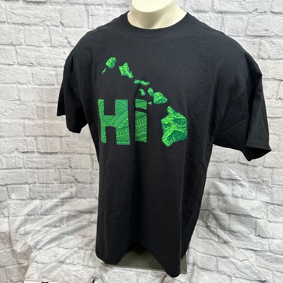 Hawaiian 8 Main Islands Tapa Front & Back Screen Printed Mens T-Shirt 2XL HI - Picture 2 of 7